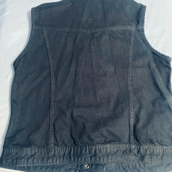 Black Studded Moto Vest with Asymmetrical Zipper - Picture 9 of 11